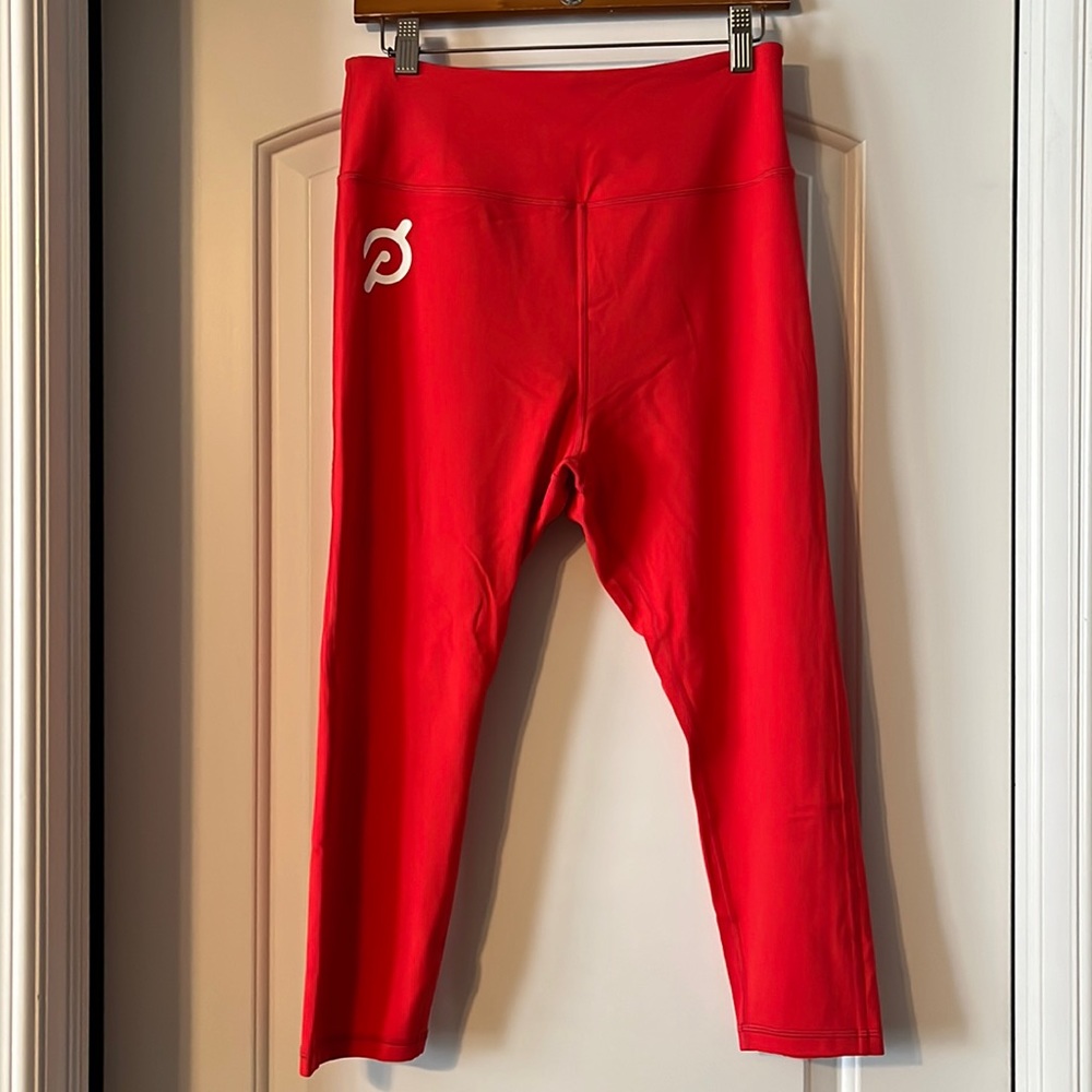 Peloton leggings. Size large. Worn once. Red